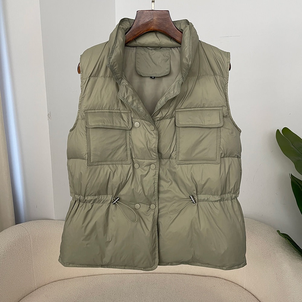Dames Gewatteerde Vadderde Bodywarmer | Relaxte Pasvorm met Taillekoord