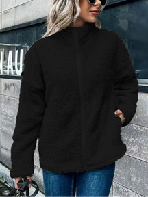 Dames Oversized Mantel Opstaande Kraag | Rits Voor