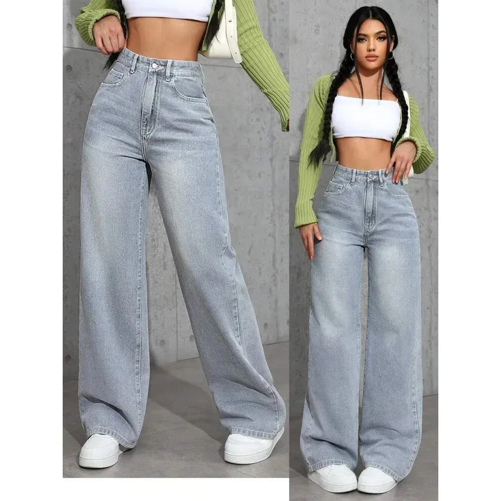 Dames Hoge Taille Wijde Pijpen Jeans | Relaxte Pasvorm