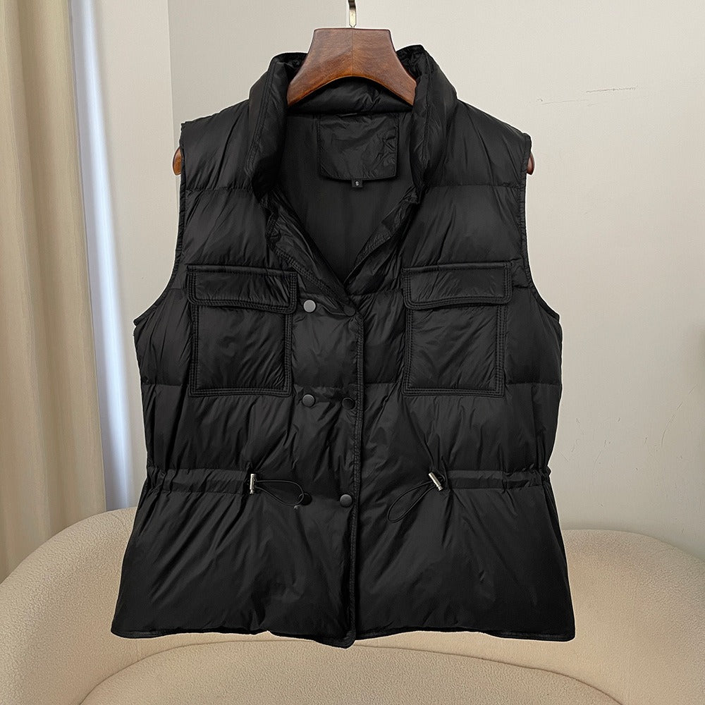 Dames Gewatteerde Vadderde Bodywarmer | Relaxte Pasvorm met Taillekoord