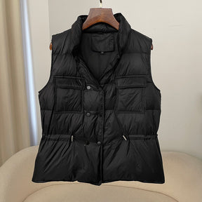 Dames Gewatteerde Vadderde Bodywarmer | Relaxte Pasvorm met Taillekoord