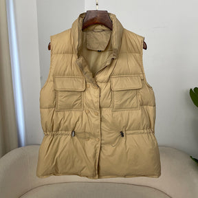 Dames Gewatteerde Vadderde Bodywarmer | Relaxte Pasvorm met Taillekoord