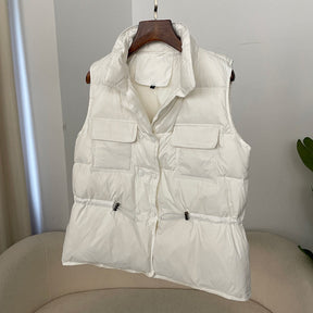 Dames Gewatteerde Vadderde Bodywarmer | Relaxte Pasvorm met Taillekoord