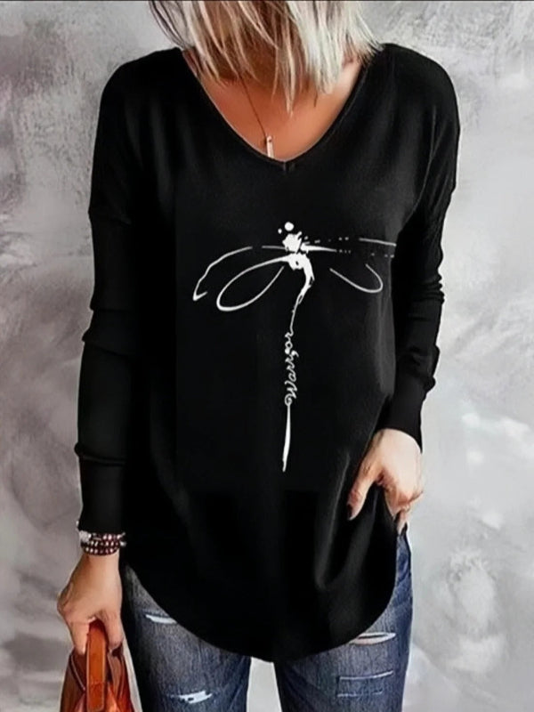 Dames Pullover met Verenprint | Zachte Gebreide V-Hals Trui