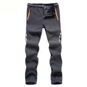 Heren Waterdichte Outdoor Broek | Gevoerde Tweekleurige Wandelbroek met Ritszakken