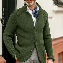 Heren Elegante Gebreide Blazer Vest met Knopen | Sweaterjas