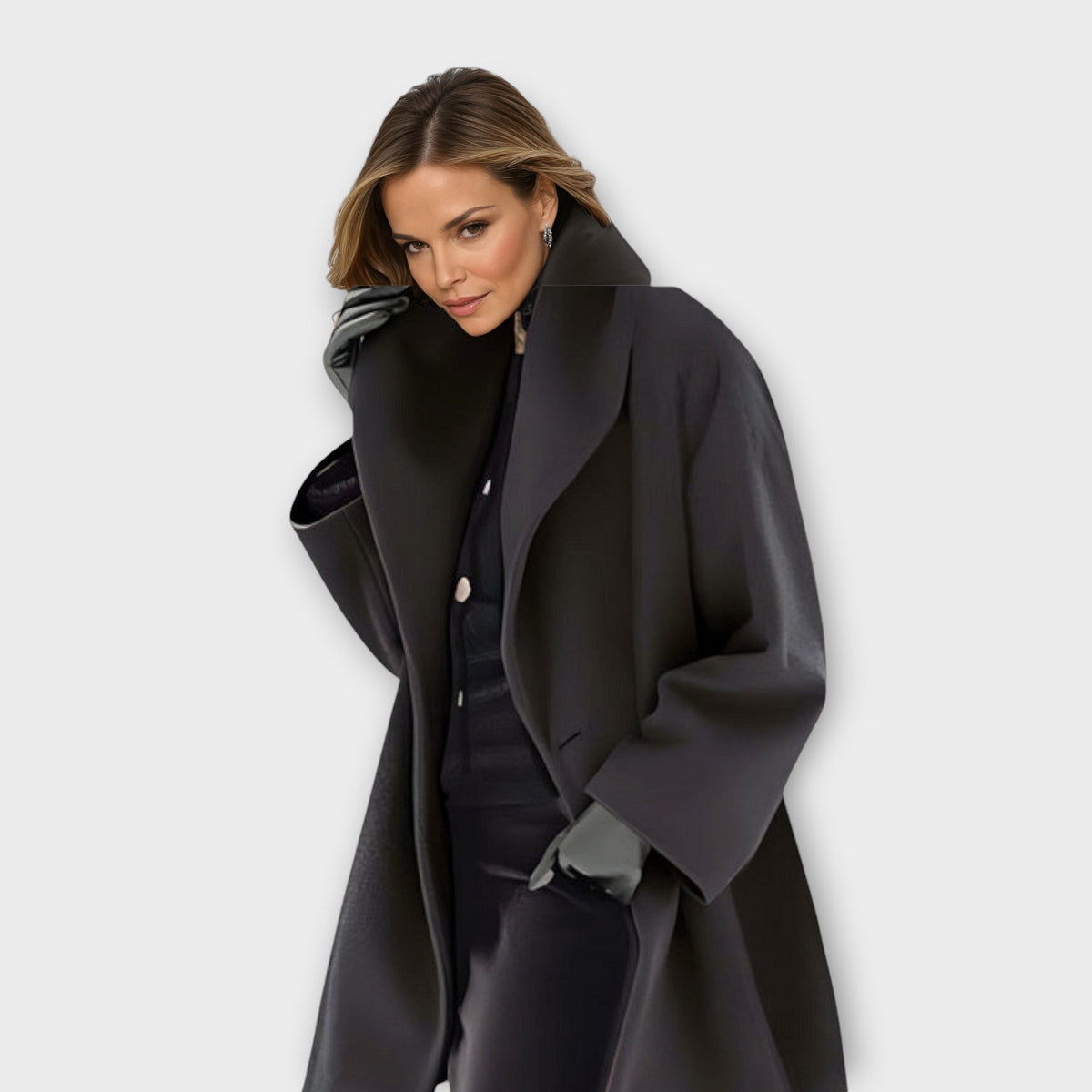 Dames Oversized Winterjas | Warme Lange Overjas met Losse Pasvorm