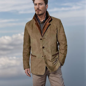 Heren Vintage Buckskin Look Jas | Verfijnde Afwerking
