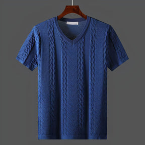Arvid – T-shirt van Gedraaid Breisel, Ademend en Elegant