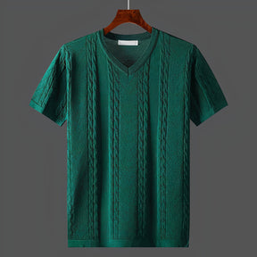 Arvid – T-shirt van Gedraaid Breisel, Ademend en Elegant