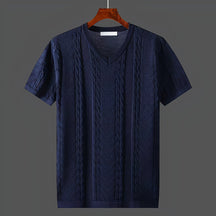 Arvid – T-shirt van Gedraaid Breisel, Ademend en Elegant