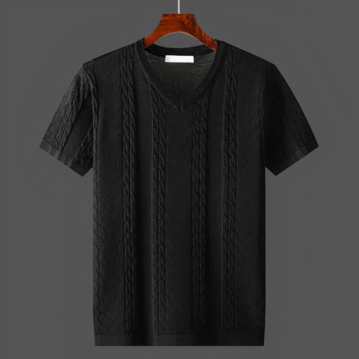 Arvid – T-shirt van Gedraaid Breisel, Ademend en Elegant