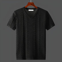 Arvid – T-shirt van Gedraaid Breisel, Ademend en Elegant