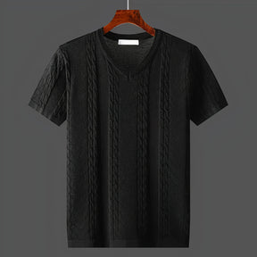 Arvid – T-shirt van Gedraaid Breisel, Ademend en Elegant