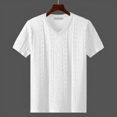 Arvid – T-shirt van Gedraaid Breisel, Ademend en Elegant