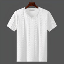 Arvid – T-shirt van Gedraaid Breisel, Ademend en Elegant