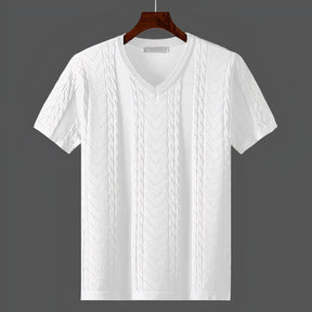 Arvid – T-shirt van Gedraaid Breisel, Ademend en Elegant