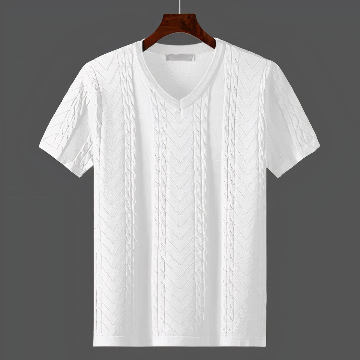 Arvid – T-shirt van Gedraaid Breisel, Ademend en Elegant
