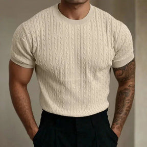 Arthur – T-shirt van Gedraaid Breisel, Elegant en Getailleerd