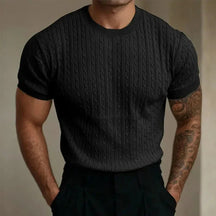 Arthur – T-shirt van Gedraaid Breisel, Elegant en Getailleerd