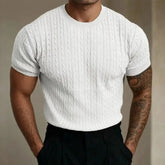 Arthur – T-shirt van Gedraaid Breisel, Elegant en Getailleerd