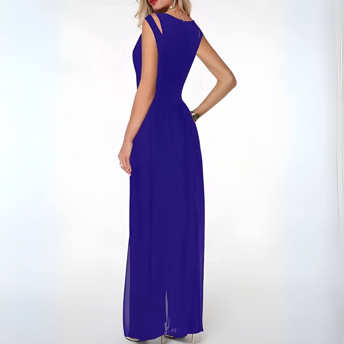 Linan – Lange, vloeiende Avondjurk met split en Elegante Details
