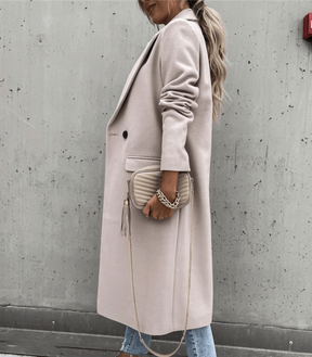 Dames Lange Enkelgeknoopte Overjas | Elegante Getailleerde Wintermantel