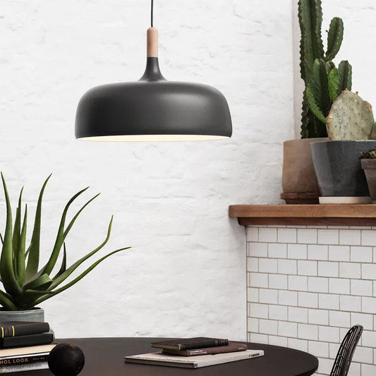 NordicLight - Scandinavische Hanglamp met Hout en Metaal Accenten