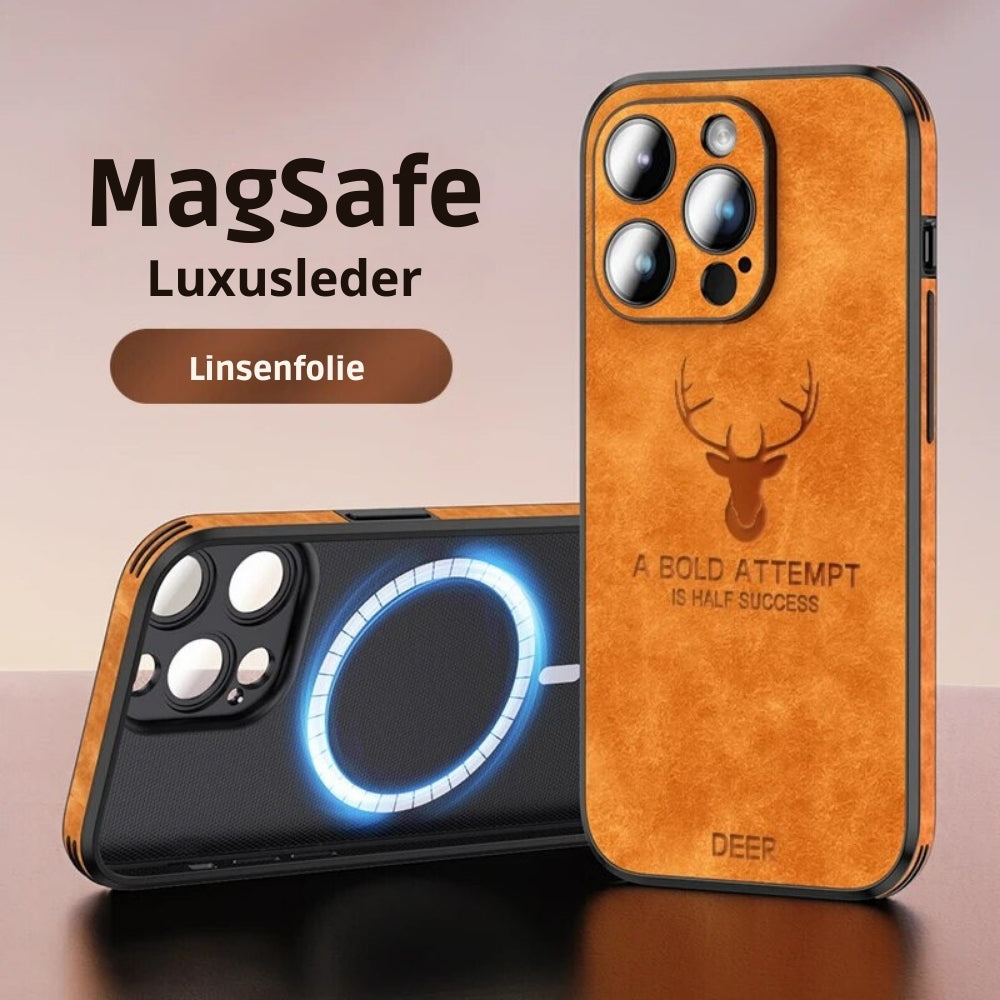 Deer - Luxe Leren iPhone Hoesje met Stijlvol Design en Schokbestendige Bescherming