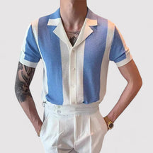 Roy - Stijlvolle Retro Gebreide Polo met Verticale Strepen