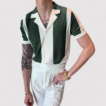 Roy - Stijlvolle Retro Gebreide Polo met Verticale Strepen