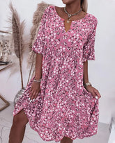 Isabella - Zomerse Boho Jurk met Bloemenprint en Flowy Pasvorm