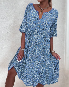 Isabella - Zomerse Boho Jurk met Bloemenprint en Flowy Pasvorm