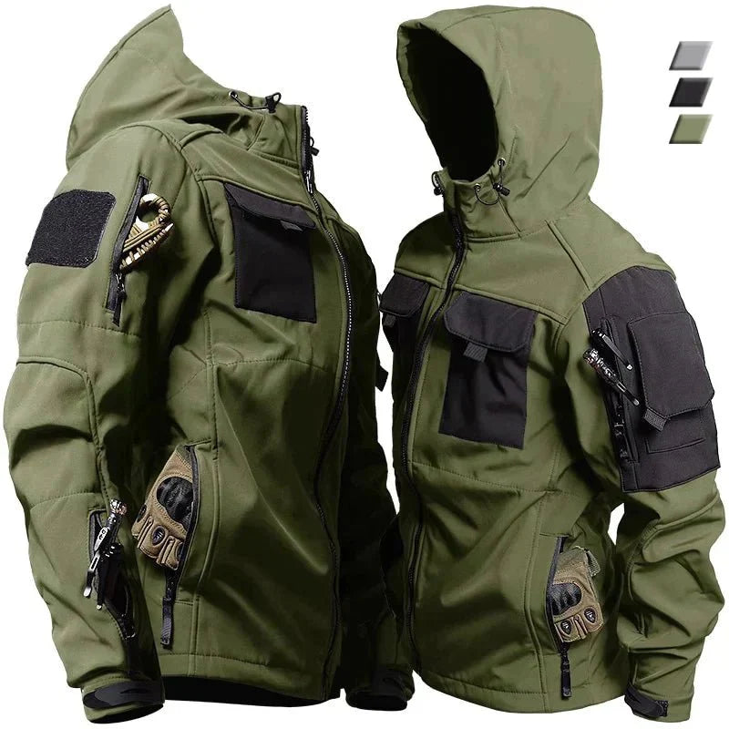 Heren Militaire Outdoor Tactische Jas met Capuchon | Winddichte Waterdichte Functionele Jas