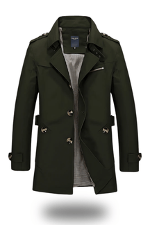 Heren Warme Dubbelrijige Winter Trenchcoat | Lichte Lange Overjas