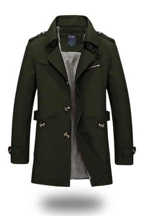 Heren Warme Dubbelrijige Winter Trenchcoat | Lichte Lange Overjas