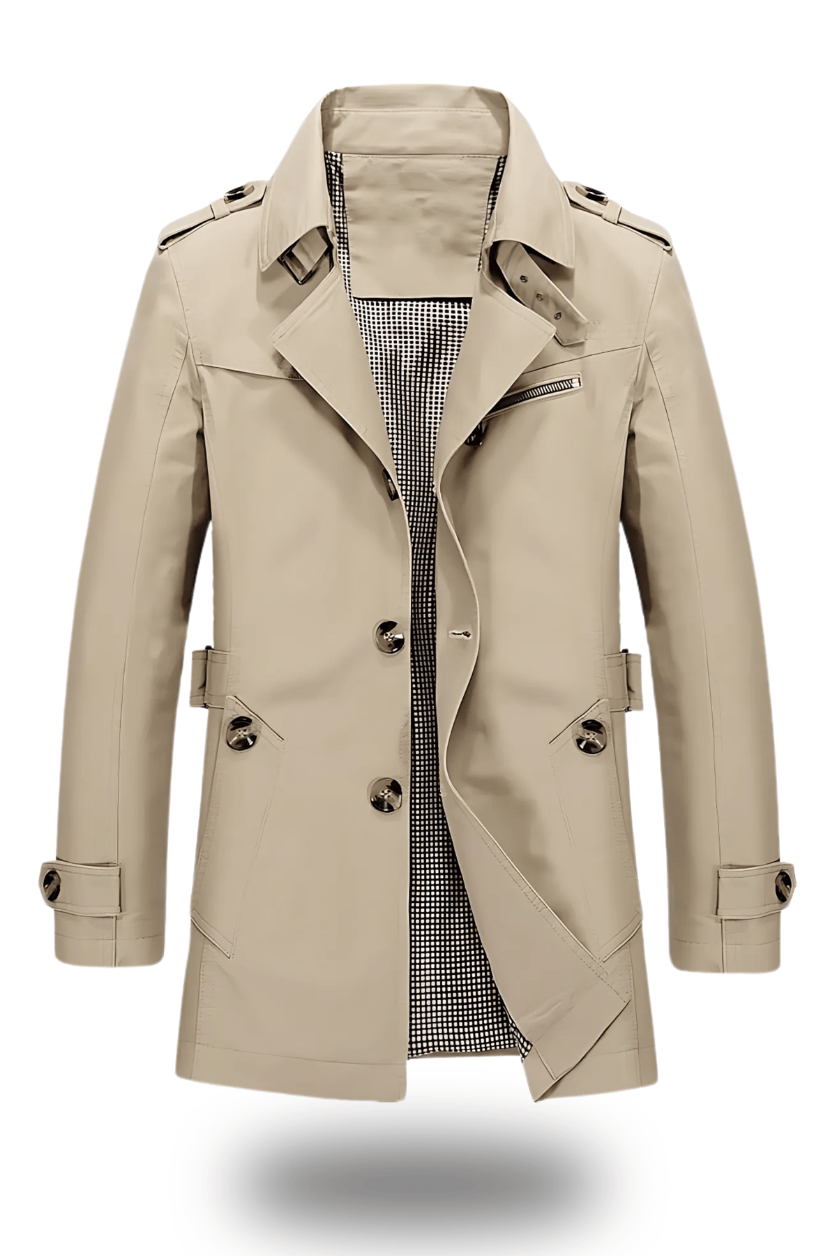 Heren Warme Dubbelrijige Winter Trenchcoat | Lichte Lange Overjas