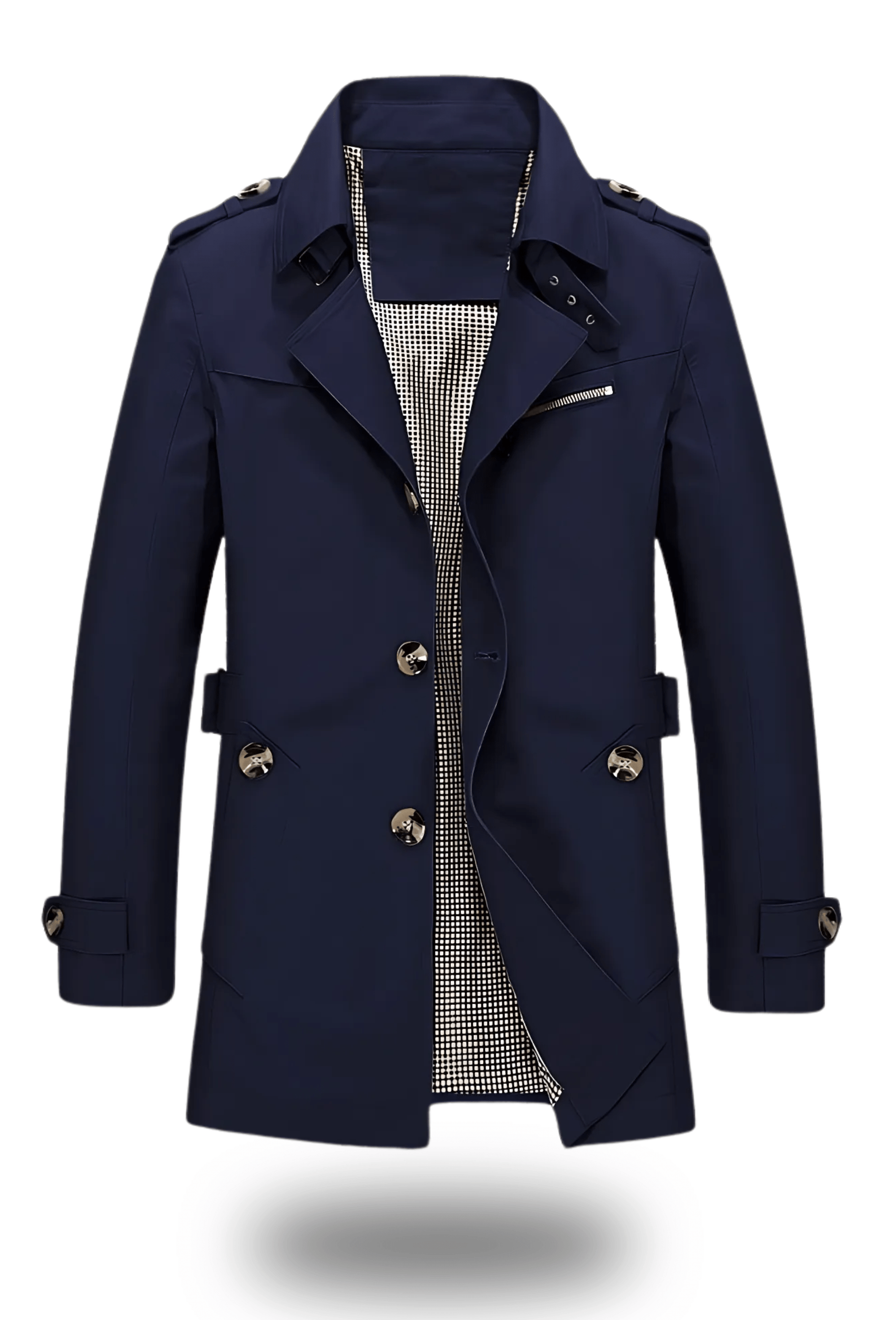 Heren Warme Dubbelrijige Winter Trenchcoat | Lichte Lange Overjas
