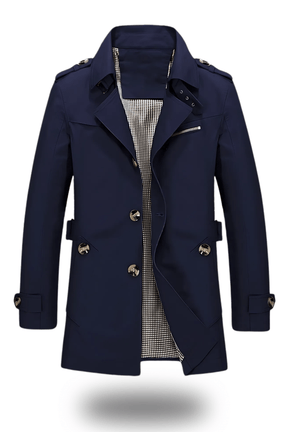 Heren Warme Dubbelrijige Winter Trenchcoat | Lichte Lange Overjas