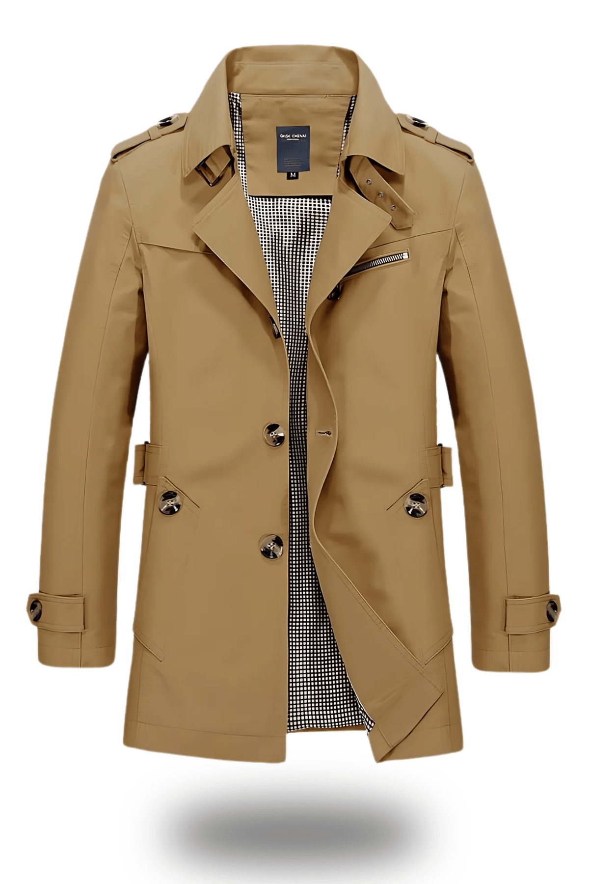 Heren Warme Dubbelrijige Winter Trenchcoat | Lichte Lange Overjas