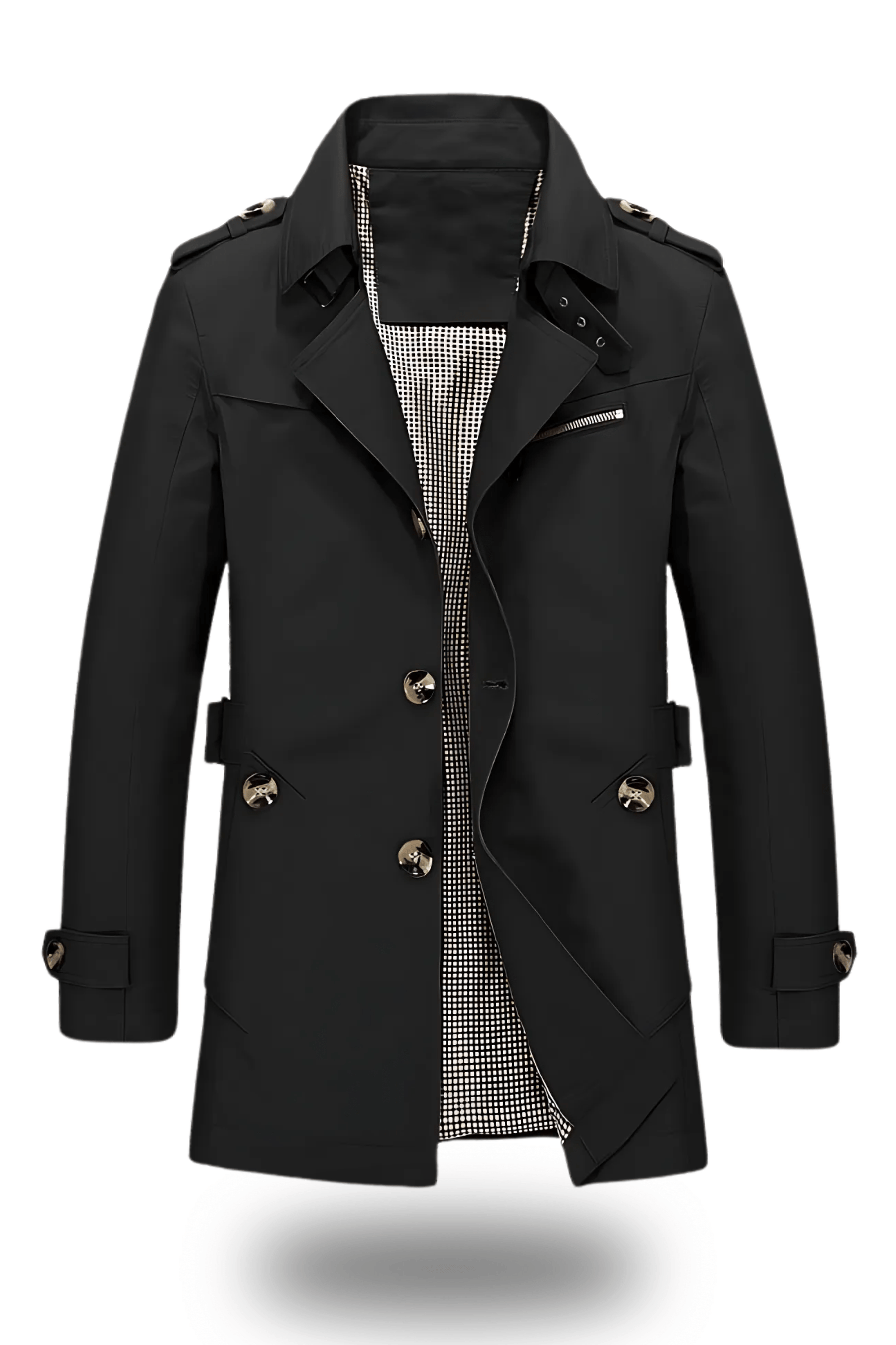 Heren Warme Dubbelrijige Winter Trenchcoat | Lichte Lange Overjas