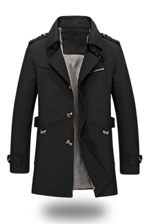 Heren Warme Dubbelrijige Winter Trenchcoat | Lichte Lange Overjas