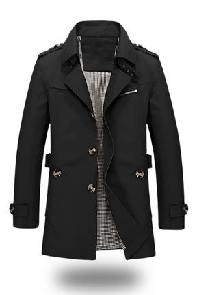 Heren Warme Dubbelrijige Winter Trenchcoat | Lichte Lange Overjas
