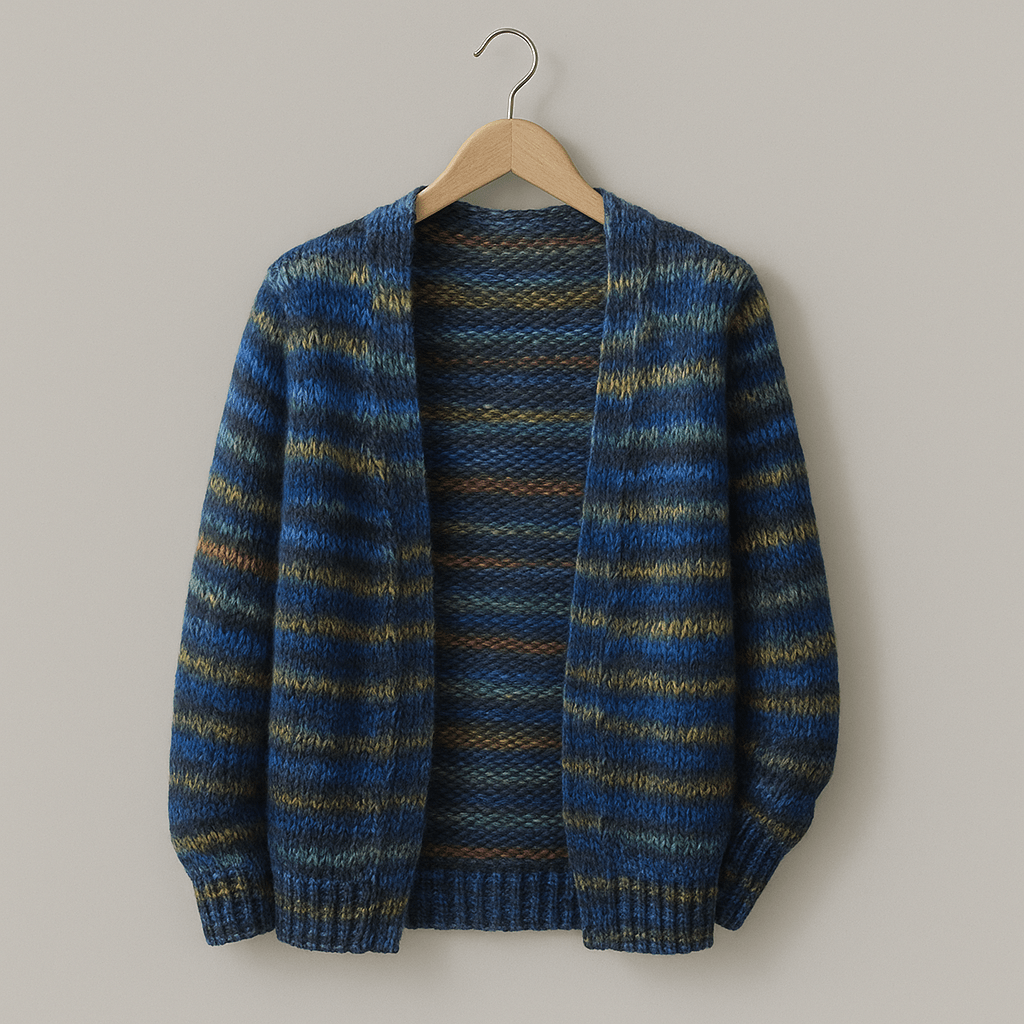 Dames Warm Gebreid Vest met Kleurrijke Strepen | Boho Multicolor Trui