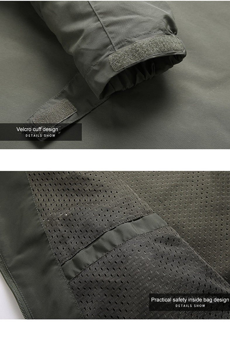 Heren Militaire Outdoor Windbreaker met Capuchon Lichte | Waterdichte Jas