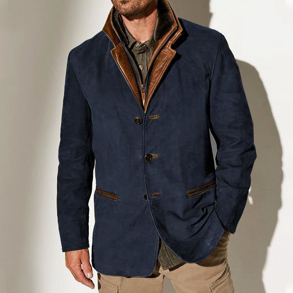 Heren Vintage Buckskin Look Jas | Verfijnde Afwerking