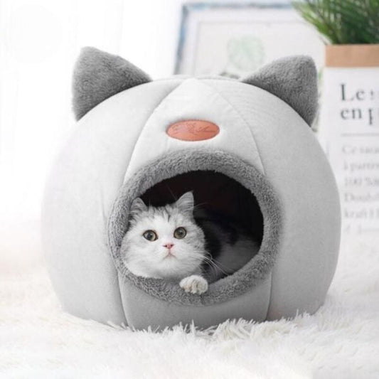 KittyCave - Luxe Indoor Kattenhuis met Pluche Oren