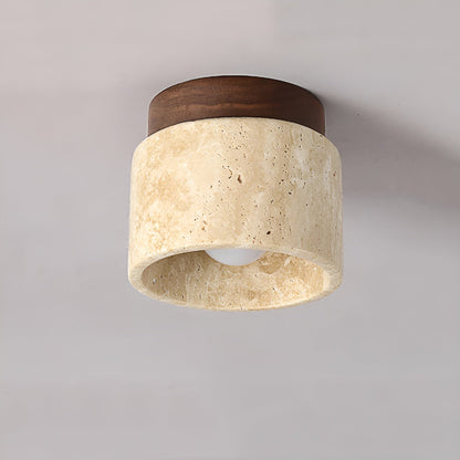 SerenityStone - Geel Marmer Wabi Sabi Japanse Plafondlamp