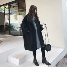 Dames Oversized Warme Winterjas met Losse Pasvorm | Casual Lange Jas