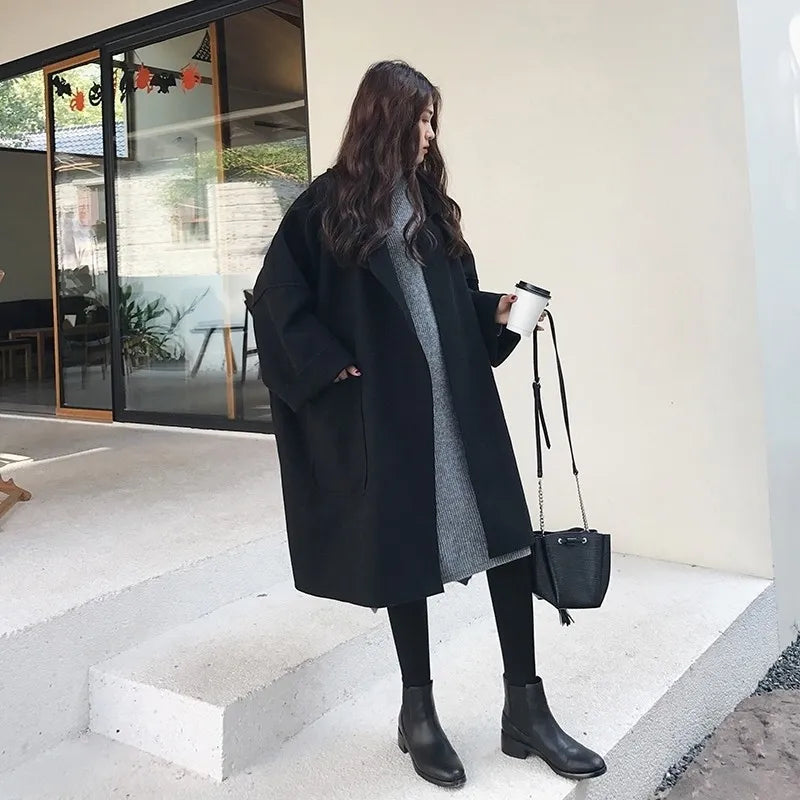 Dames Oversized Warme Winterjas met Losse Pasvorm | Casual Lange Jas